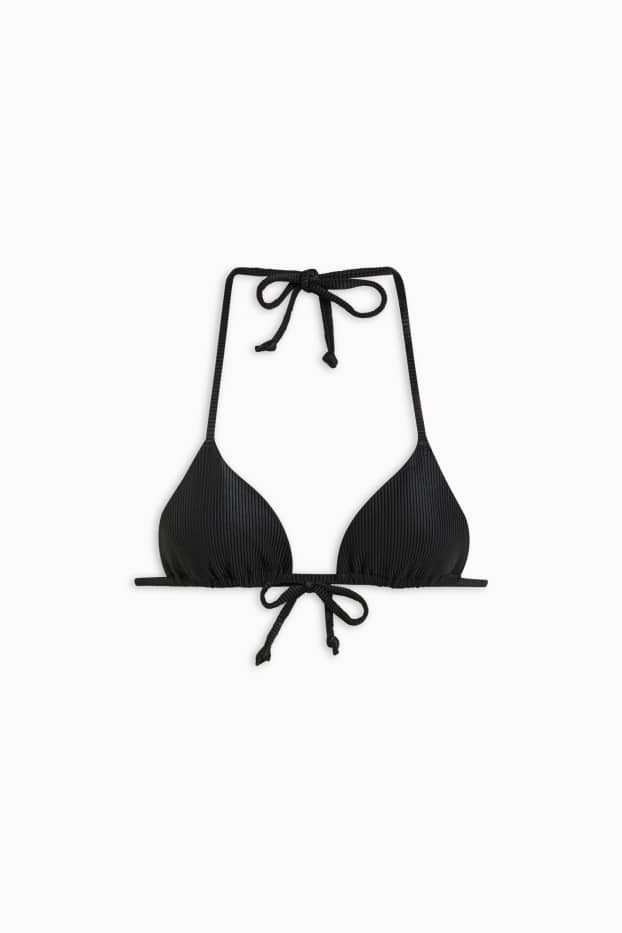 Femei - Top bikini brazilian - cupe triunghiulare - vătuit - negru
