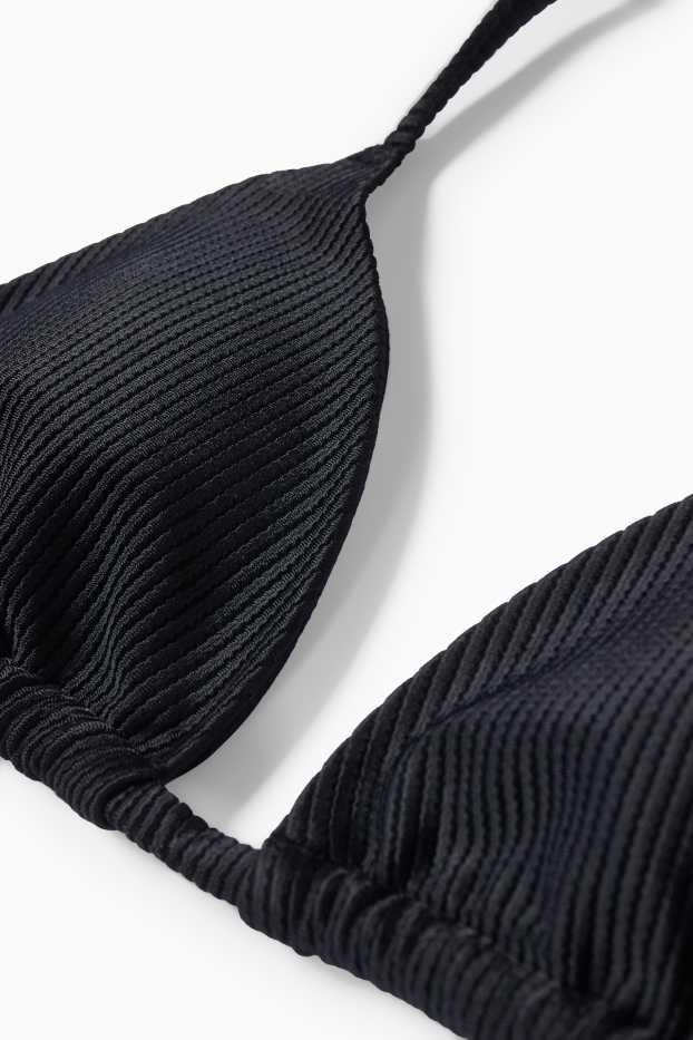 Femei - Top bikini brazilian - cupe triunghiulare - vătuit - negru