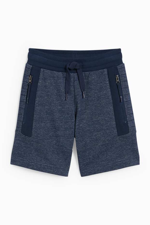 Kinder Jungen - Sweat-Bermudas - dunkelblau-melange