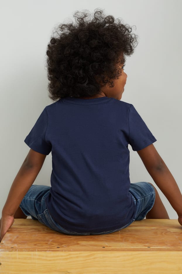 Enfants garçons - Lot de 3 - T-shirts - bleu foncé