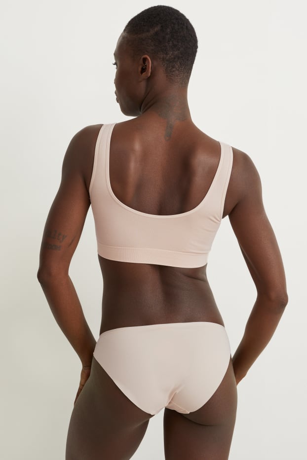Donna - Confezione da 2 - brassière - imbottita - senza cuciture - LYCRA® - beige