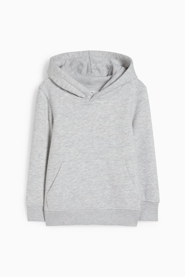 Unisex - Mikina s kapucí - genderově neutrální - světle šedá-žíhaná