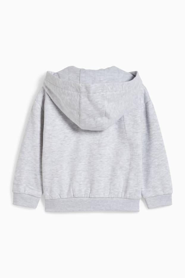 Kinder Mädchen - Sweatjacke mit Kapuze - hellgrau-melange