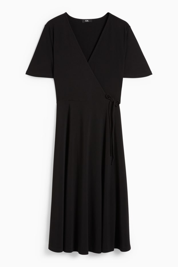 Kobiety - Sukienka w stylu kopertowym - czarny