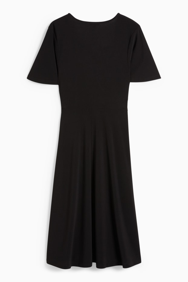 Kobiety - Sukienka w stylu kopertowym - czarny