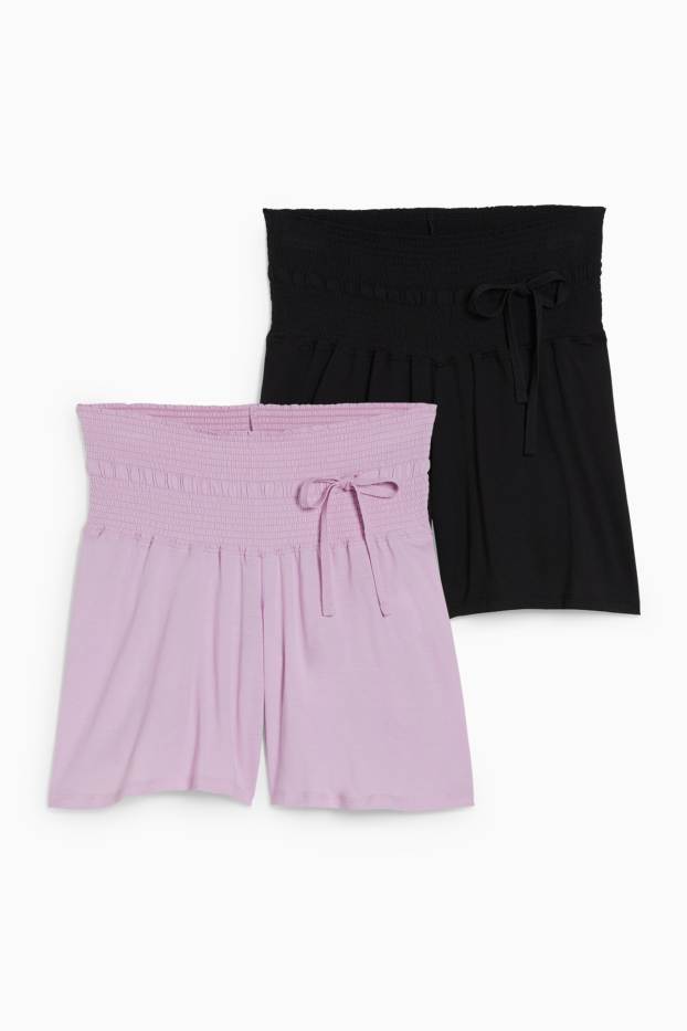 Damen - Multipack 2er - Umstandsshorts - schwarz