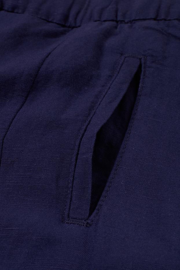 Femmes - Jupe-culotte - mid waist - wide leg - lin mélangé - bleu foncé