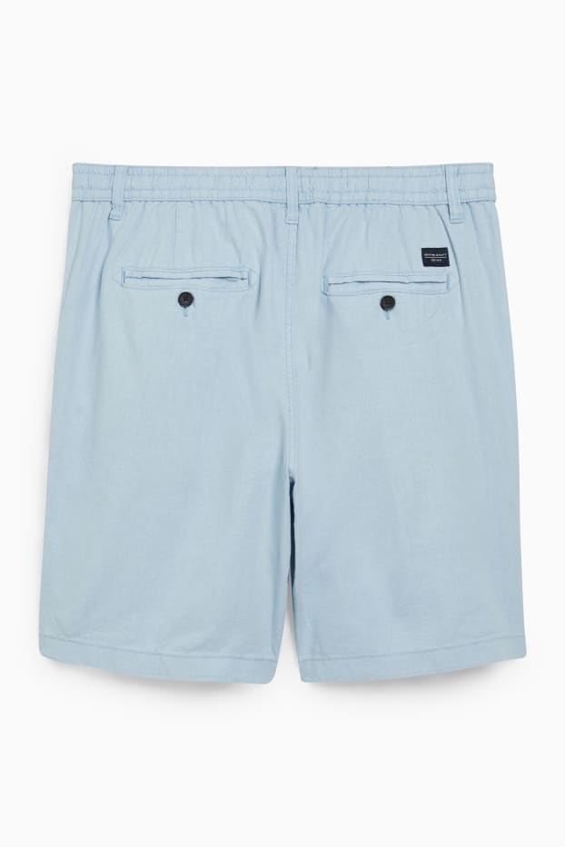 Mężczyźni - Szorty - mieszanka z lnem - jasnoniebieski
