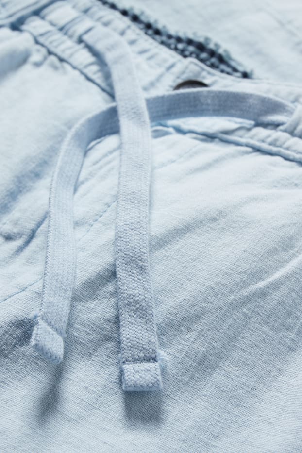 Mężczyźni - Szorty - mieszanka z lnem - jasnoniebieski