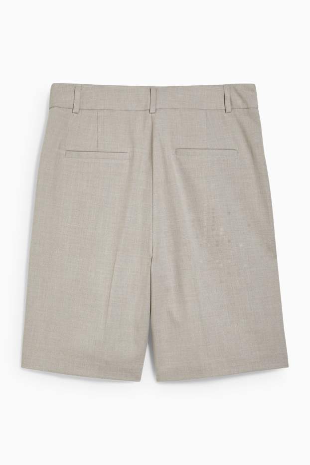 Damen - Business-Bermudas - High Waist - hellbeige