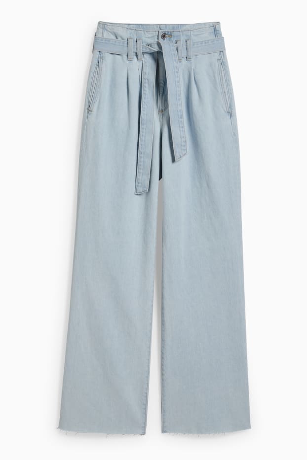 Damen - Loose Fit Jeans - High Waist - helljeansblau