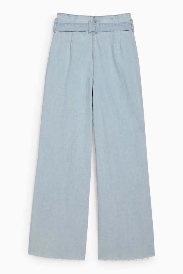Damen - Loose Fit Jeans - High Waist - helljeansblau