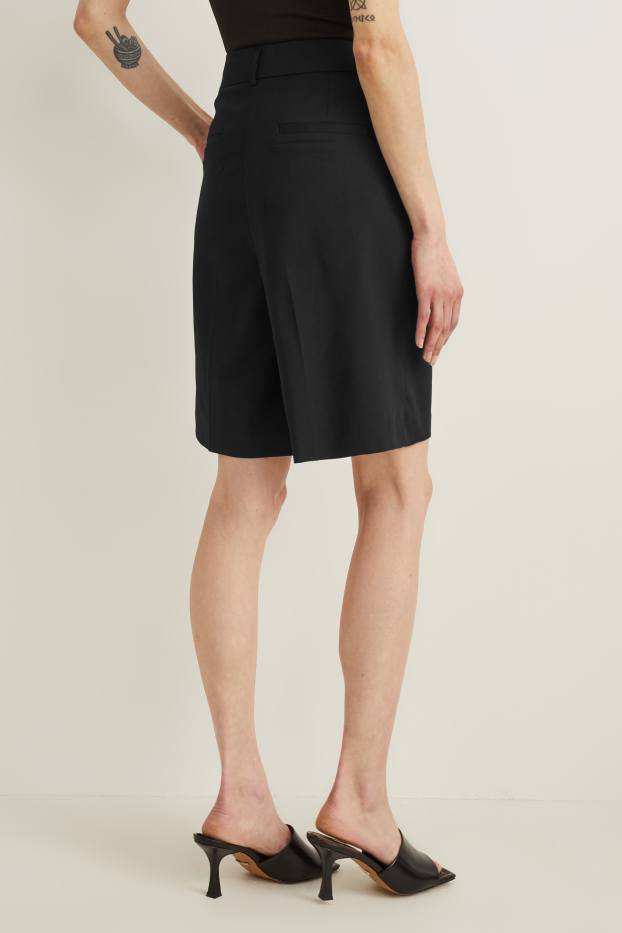Women - Business Bermuda - high waist - black