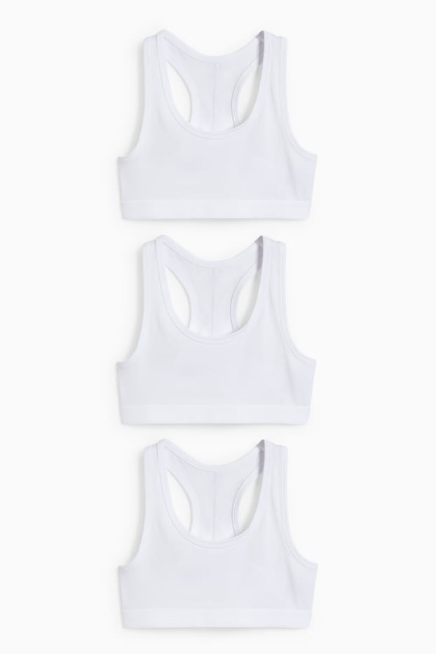 Kinderen: meisjes - Set van 3 - bustier - wit
