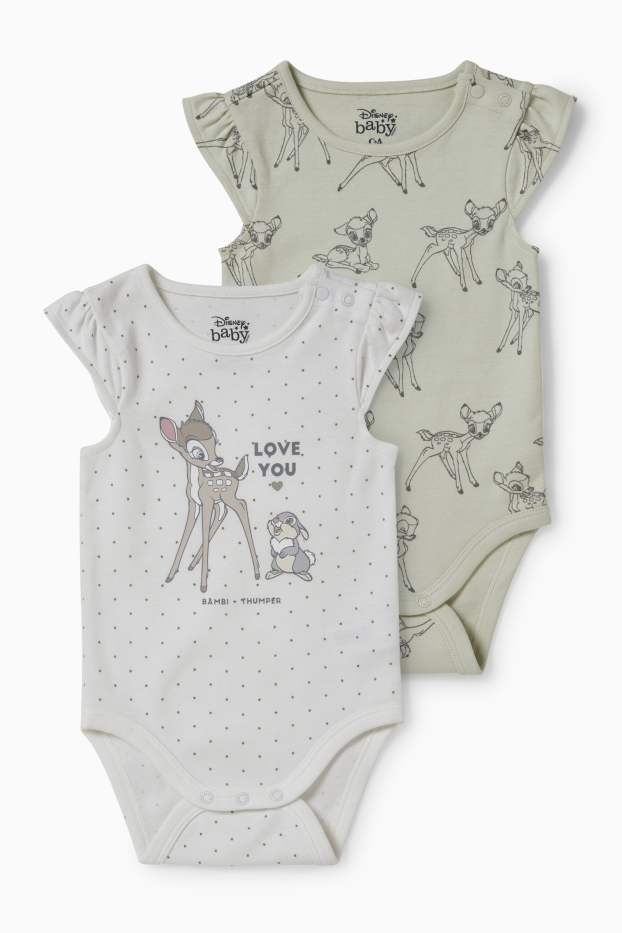 Bébés filles - Lot de 2 - Bambi - bodys bébé - blanc
