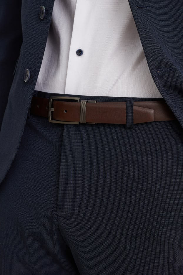 Uomo - Cintura reversibile - similpelle - marrone