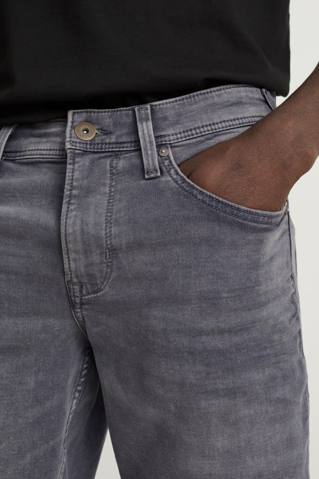 Men - Denim shorts - Flex jog denim - denim-gray