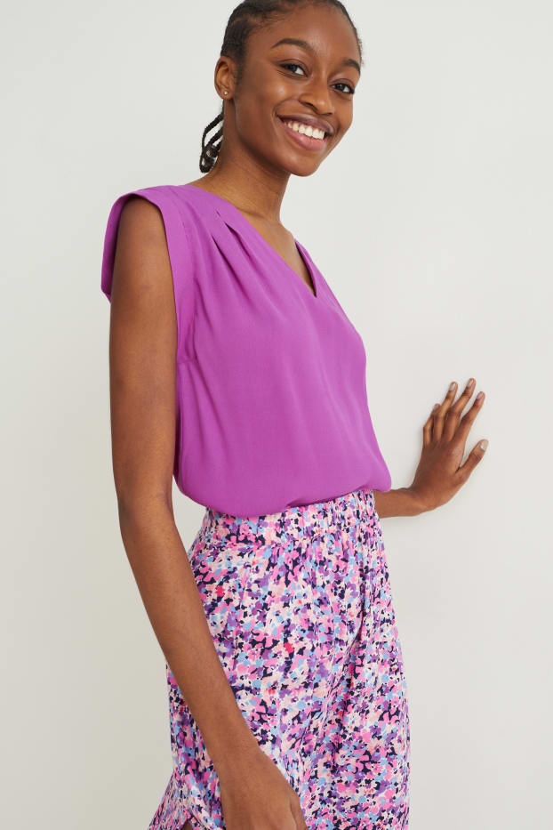 Damen - Basic-Blusentop - lila