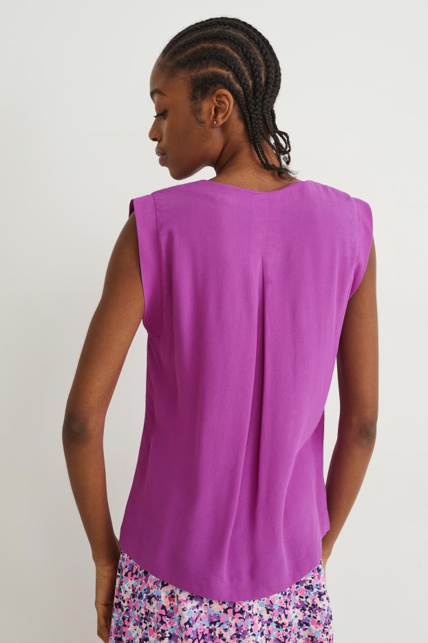 Damen - Basic-Blusentop - lila