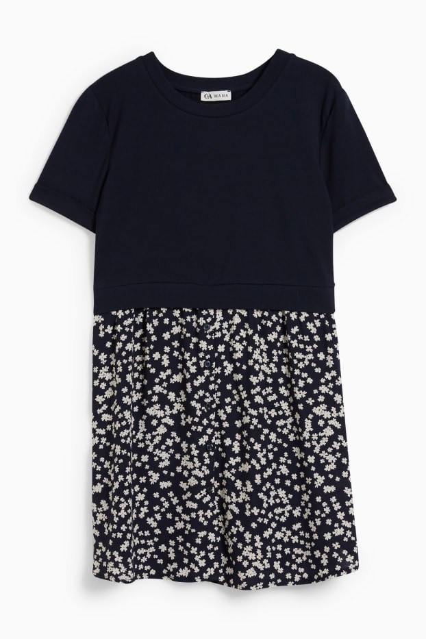 Femei - Tricou gravide - aspect 2 în 1 - alb ca zăpada