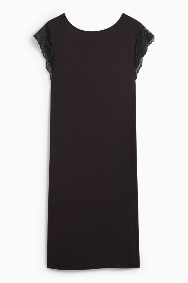 Donna - Camicia da notte in viscosa - nero