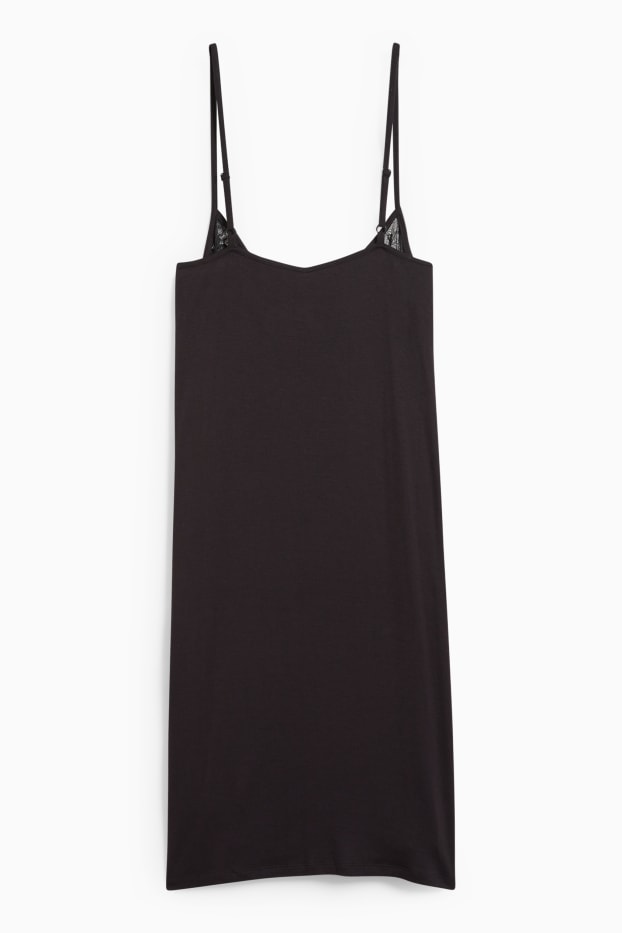 Femmes - Chemise de nuit en viscose - noir