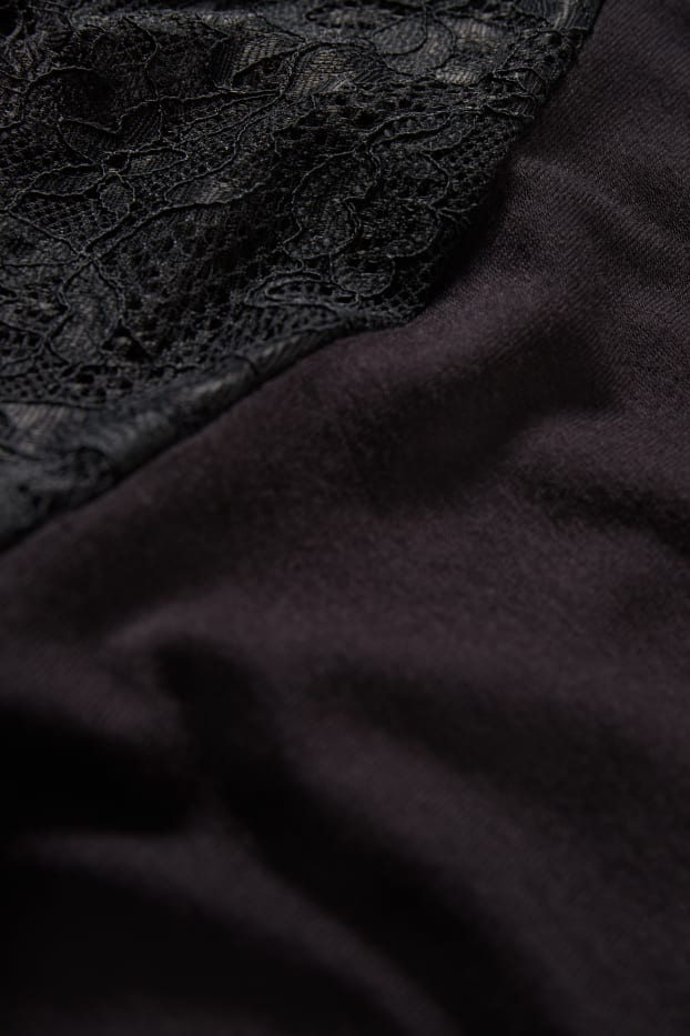 Donna - Camicia da notte in viscosa - nero