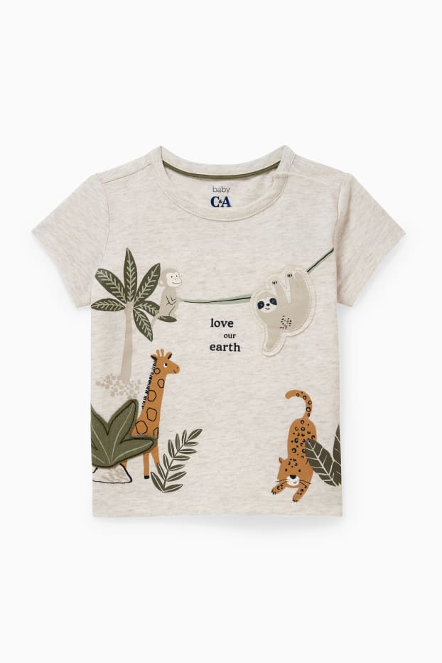 Baby Jungen - Baby-Outfit - 2 teilig - hellbeige