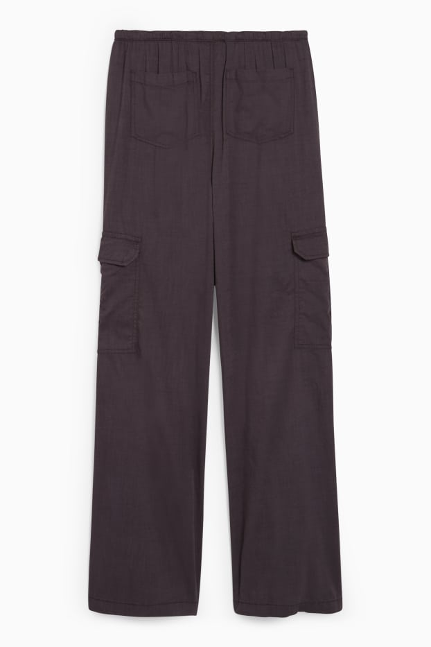Women - CLOCKHOUSE - cargo trousers - mid-rise waist - relaxed fit - dark gray
