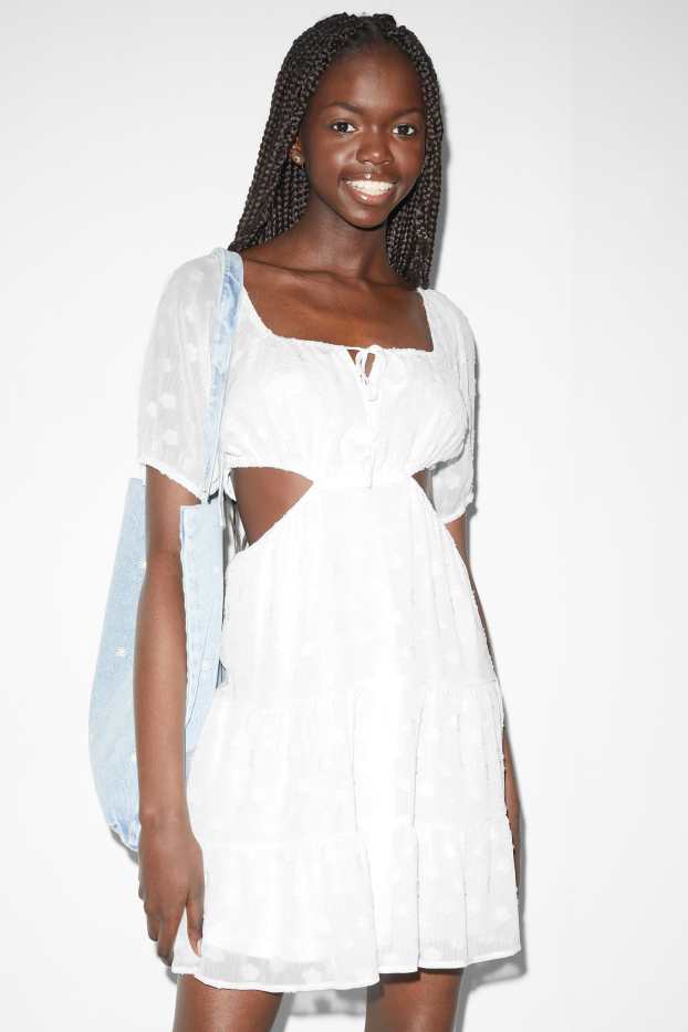 Femmes - CLOCKHOUSE - robe fit & flare - blanc
