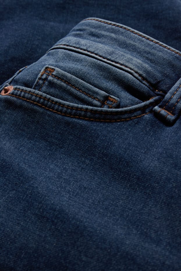 Dámské - Džínové bermudy - mid waist - jog denim - LYCRA® - džíny - modré