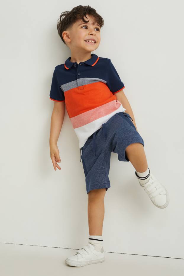 Kinder Jungen - Sweat-Bermudas - dunkelblau-melange