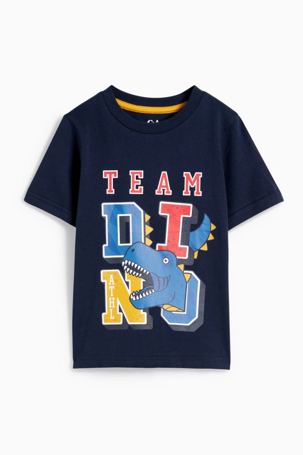 Kinder Jungen - Dino - Kurzarmshirt - dunkelblau