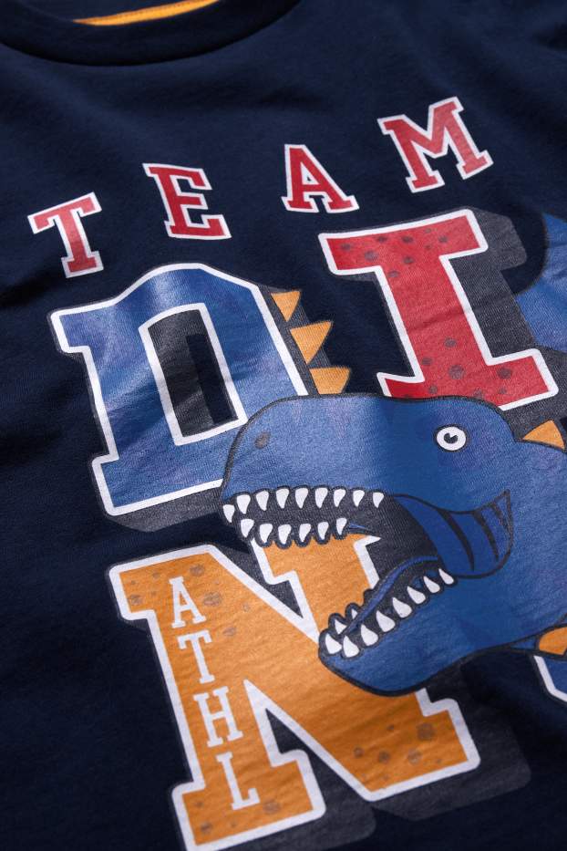 Kinder Jungen - Dino - Kurzarmshirt - dunkelblau