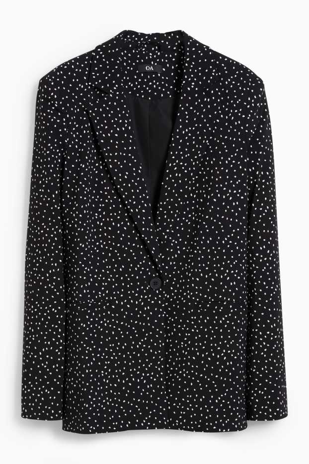 Damen - Blazer - Relaxed Fit - gemustert - schwarz
