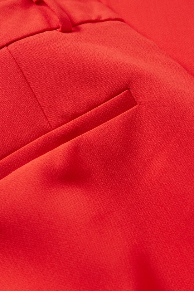 Dámské - Business kalhoty - high waist - wide leg - červená