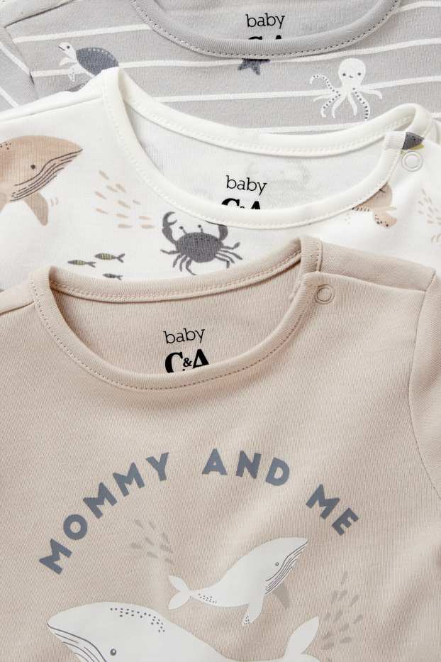 Unisex - Multipack 3er - Baby-Schlafanzug - hellgrau