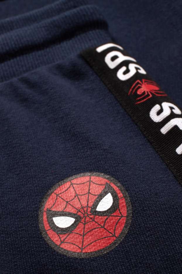 Copii - Băieți - Omul-Păianjen - pantaloni scurți trening - albastru închis