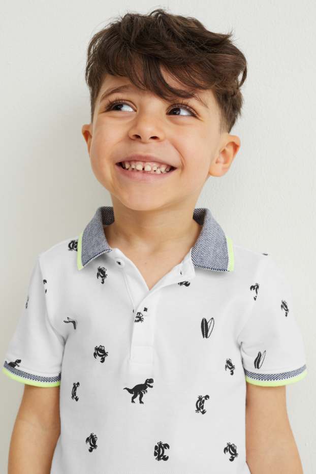 Enfants garçons - Polo - à motif - blanc