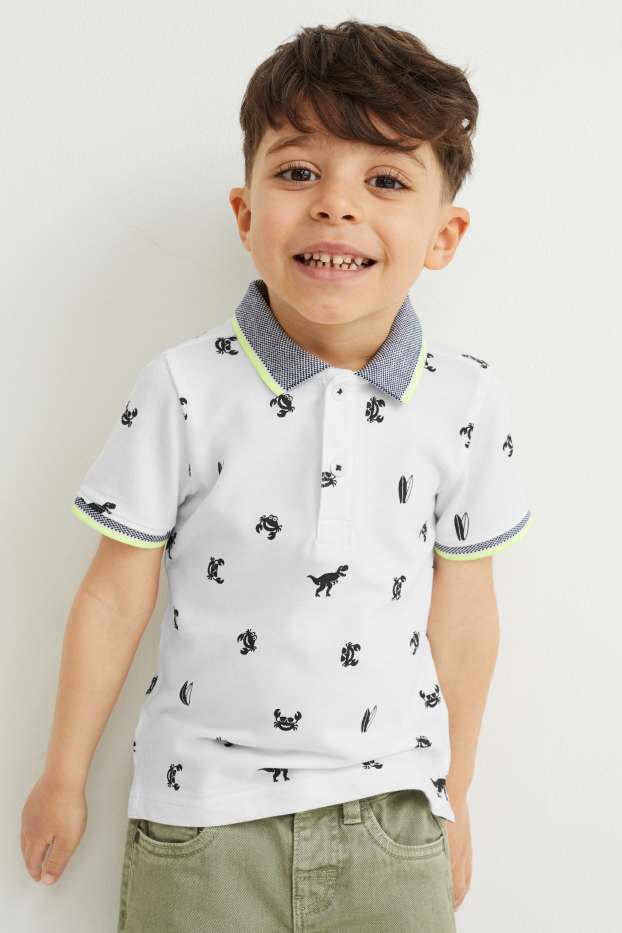 Enfants garçons - Polo - à motif - blanc