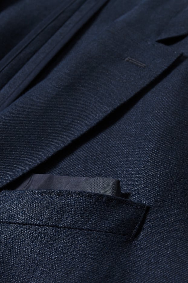 Men - Linen jacket - slim fit - dark blue