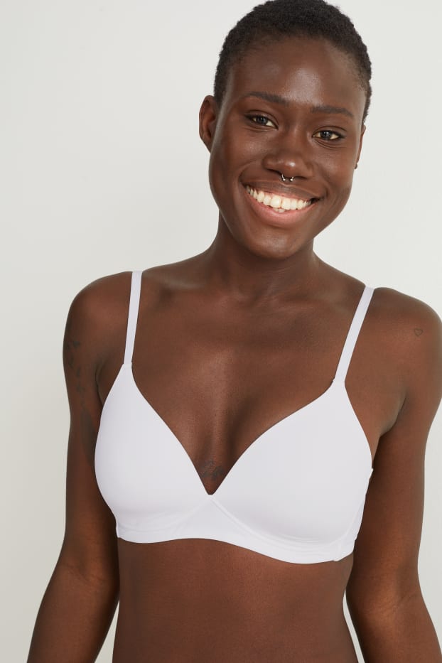 Damen - Multipack 2er - BH ohne Bügel - wattiert - LYCRA® - weiß