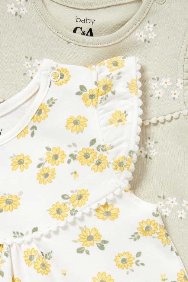 Baby Mädchen - Multipack 2er - Baby-Schlafanzug - geblümt - hellgrün