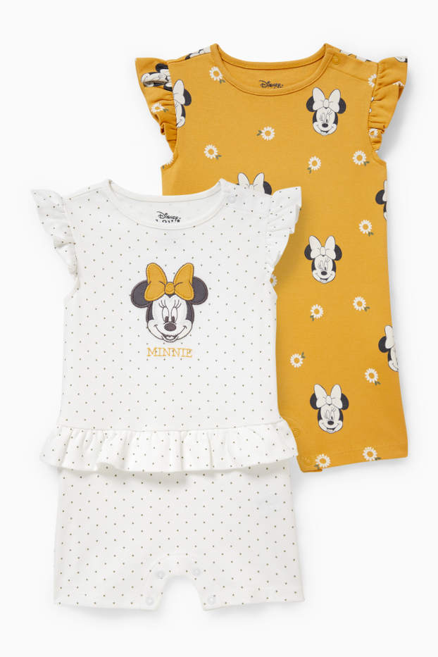 Baby Girls - Multipack of 2 - Minnie Mouse - baby sleepsuit - white / yellow