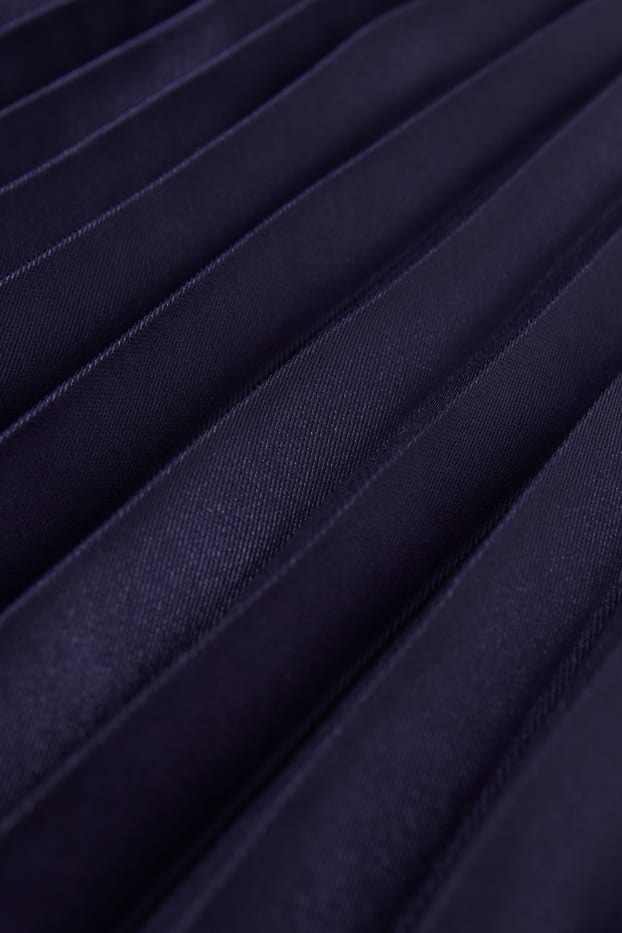 Damen - Plissee-Kleid - dunkelblau