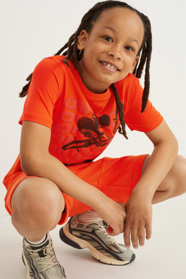 Nen - Bermudes de punt de dessuadora - taronja