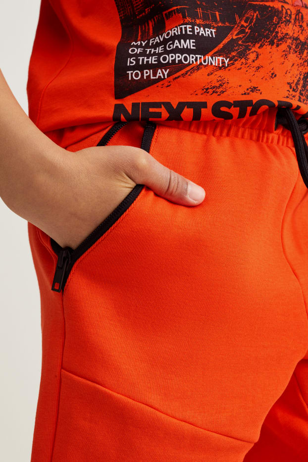 Nen - Bermudes de punt de dessuadora - taronja