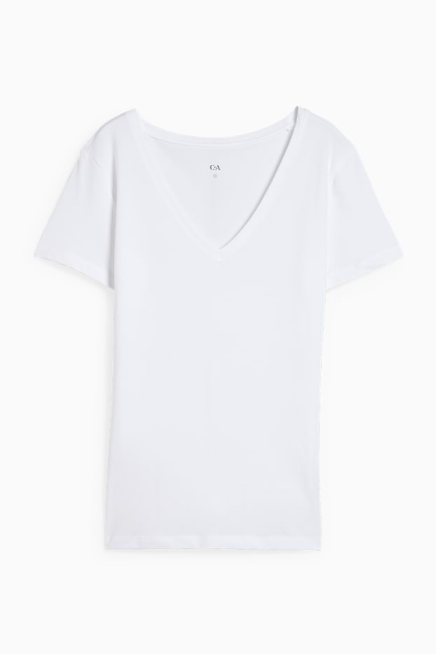 Dames - Basic-T-shirt - wit