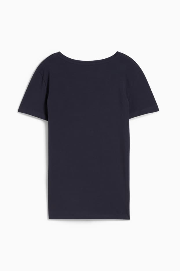 Dames - Basic-T-shirt - donkerblauw