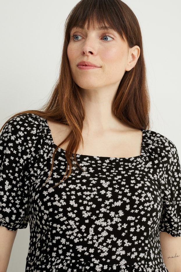 Women - Maternity dress - floral - black